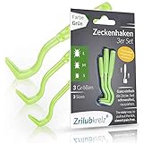 Zrilubkrelz® Zeckenzange Zeckenhaken Zeckenentferner | 3er Set Zeckenhebel | Premium Zeckenschutz...